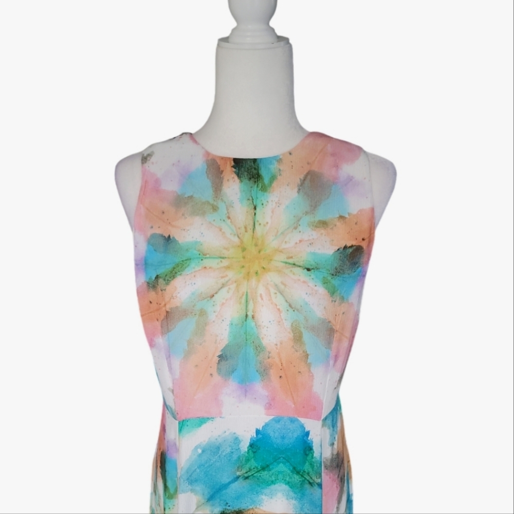 Desigual Long Faded Floral Watercolor Maxi Dress Size 8 Color White Multi NWT - Picture 8 of 15